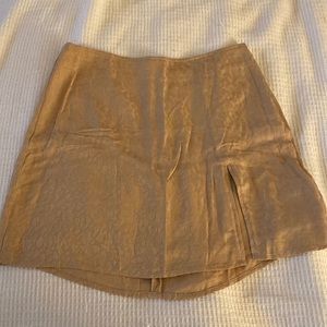 Tab Leopard Print Skirt with Slit